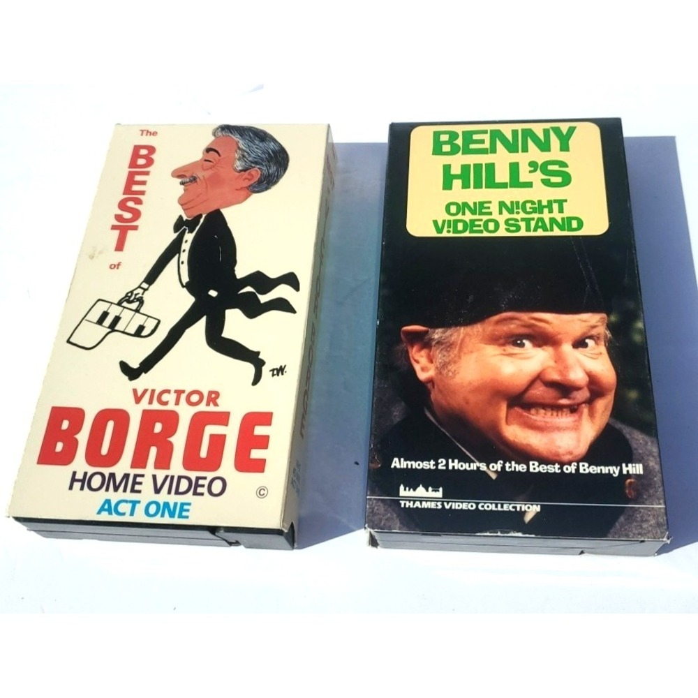 Benny Hills One Night Stand VHS‎ plus Victor Borge Act One VTG Comedy tapes